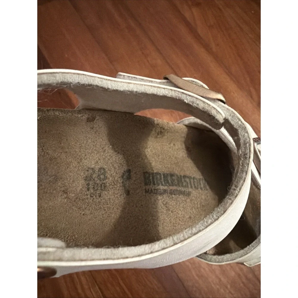 Birkenstock Rio Kids Sandals White Size EU 28 US 11 Narrow Ankle Strap Girls